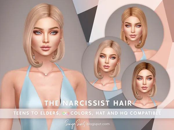 Alpha The Narcissist Hair (No Bangs) [simsfinds] - The Sims 4 Custom Content