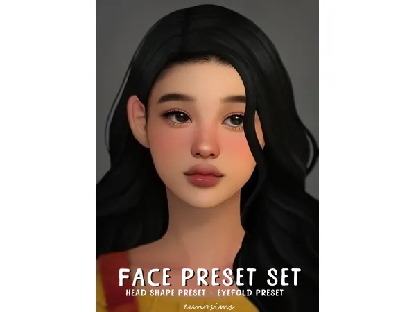 Mix euno Asian Face Preset Set (Monolids Slim Face) - The Sims 4 Custom Content