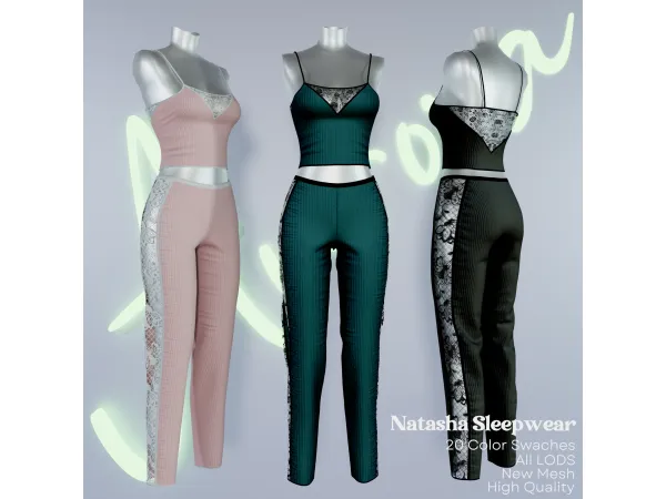 Alpha AU_Natasha Sleepwear - The Sims 4 Custom Content