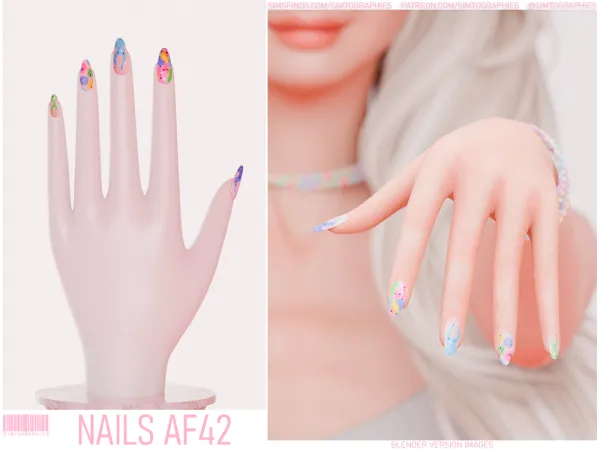 Alpha Nails AF42 - The Sims 4 Custom Content