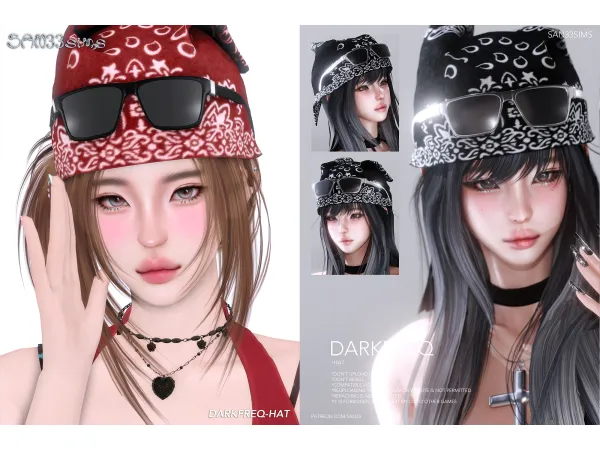 Alpha u3010333u3011DarkFreq Hat - The Sims 4 Custom Content