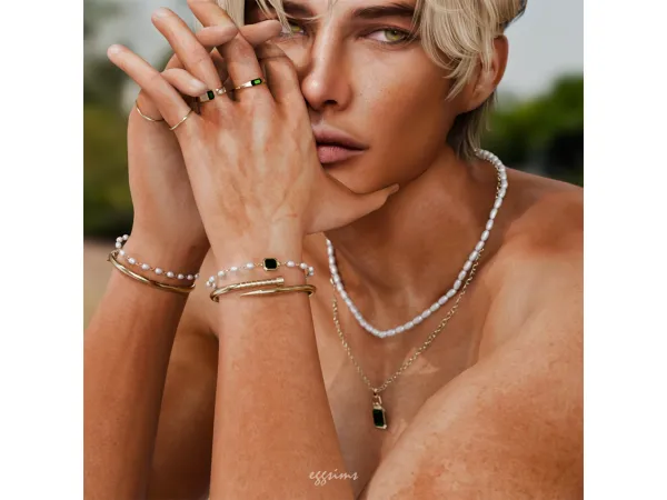 Alpha [EGGSIMS] Emerald Echo Acc set - The Sims 4 Custom Content