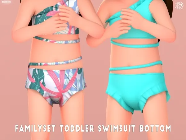 Mix Summer Family set Toddler Swimsuit bottom BRsims - The Sims 4 Custom Content