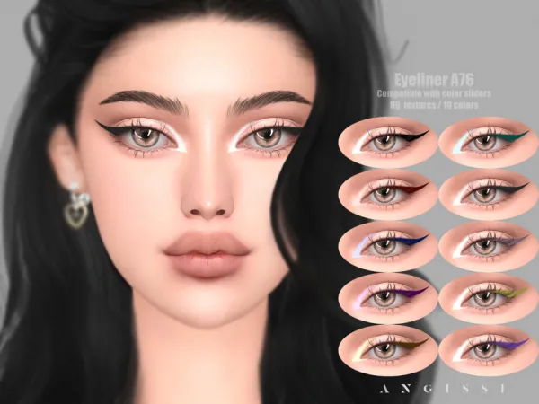 Mix Eyeliner A76 by ANGISSI - The Sims 4 custom content