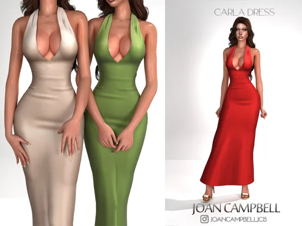 Alpha CARLA DRESS by Joan_Campbell_Beauty_ - The Sims 4 Custom Content