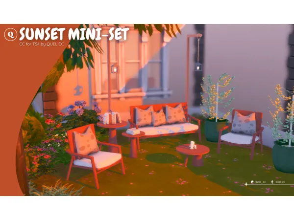 Maxis Match SUNSET MINI SET by quel_cc - The Sims 4 Custom Content