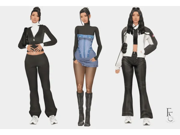 Mix Streetwear Lookbook by farfallasims - The Sims 4 Custom Content
