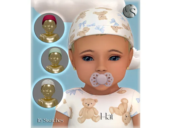Alpha CAMUFLAJE Moon Clouds Infant Hat - The Sims 4 Custom Content