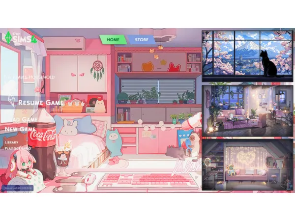 Maxis Match Main menu override Anime style - The Sims 4 Custom Content