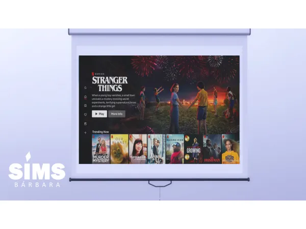 Mix Projector Screen with Random Movies and Series by BarbaraSims - The Sims 4 Custom Content