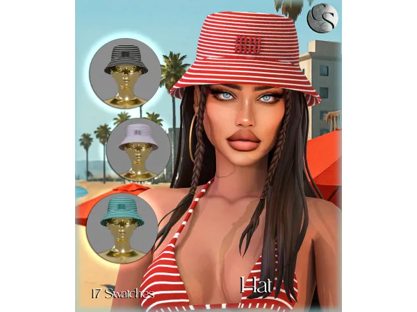 Alpha CAMUFLAJE Spice Coast Hat - The Sims 4 Custom Content