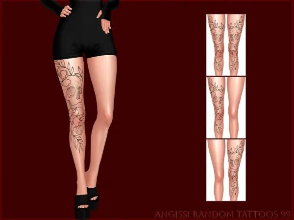 Mix Random tattoos 99 by ANGISSI - The Sims 4 Custom Content
