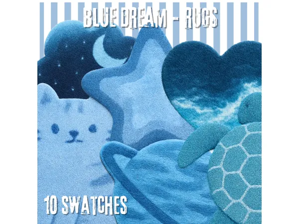 Alpha Blue Dream Rugs by Snotra902 - The Sims 4 Custom Content