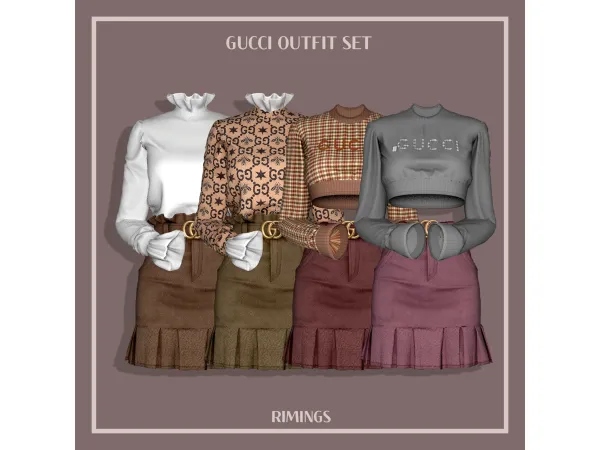 Alpha Casual Outfit Set by [RIMINGS] - The Sims 4 Custom Content