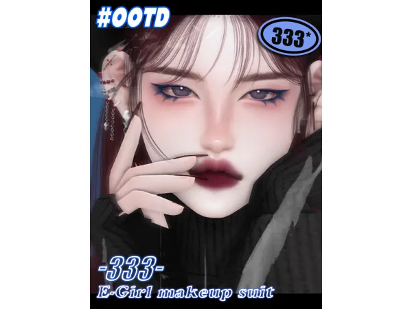 Alpha 333E Girl makeup suit by san33sims - The Sims 4 Custom Content