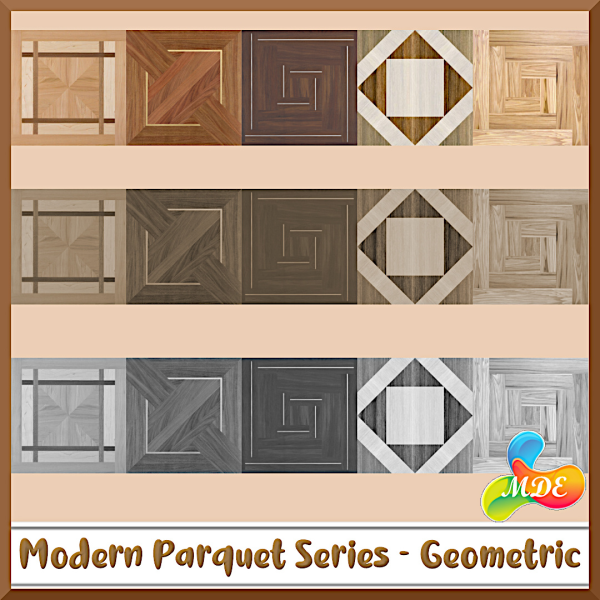 Alpha Modern Parquet Series Geometric by mde - The Sims 4 Custom Content