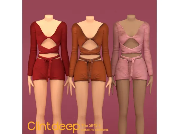Maxis Match Clintdeep Morina Crop Top Long Sleeve - The Sims 4 Custom Content