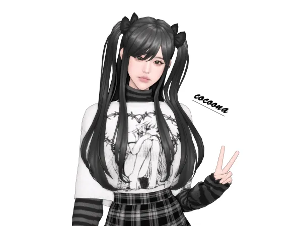 Maxis Match Cocoona_QQ Dance to SIMS 4 HAIR 01 - The Sims 4 Custom Content