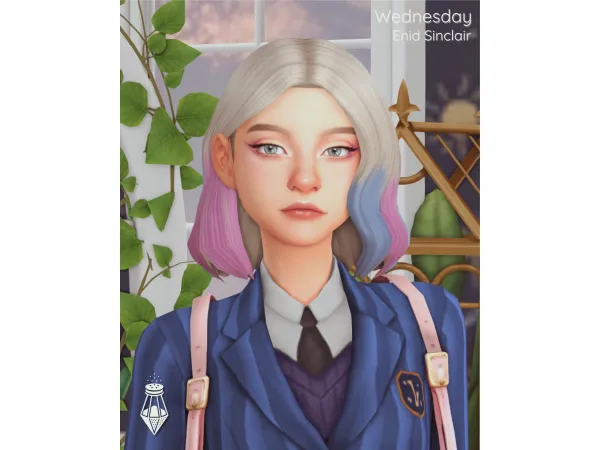 Maxis Match Enid Sinclair from Wednesday by TheSaltySimmer - The Sims 4 Custom Content