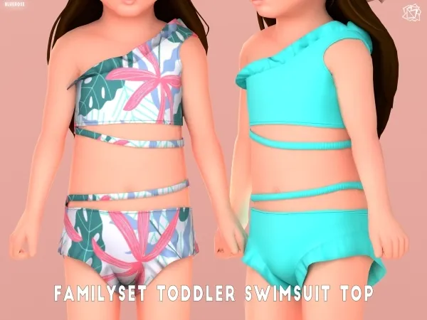 Mix Summer Family set Toddler Swimsuit top BRsims - The Sims 4 Custom Content