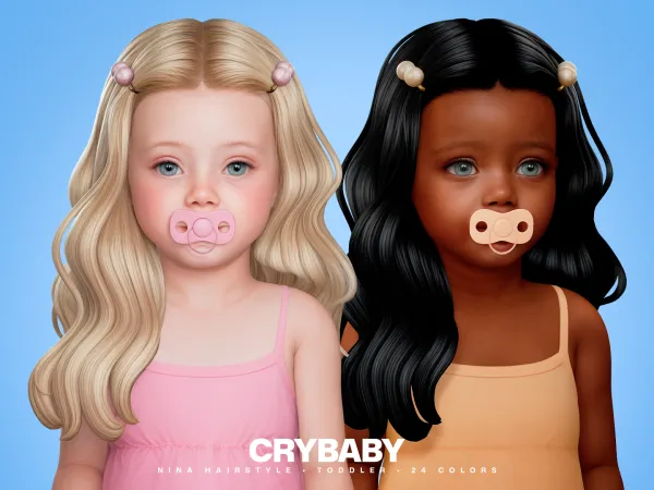 Maxis Match CRYBABY Nina Hairstyle + Acc I Toddler by crybaby - The Sims 4 custom content