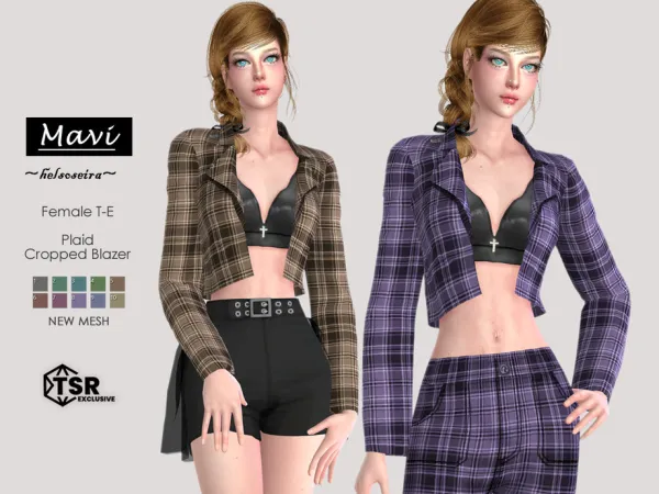 Mix MAVI Cropped Blazer by Helsoseira - The Sims 4 Custom Content