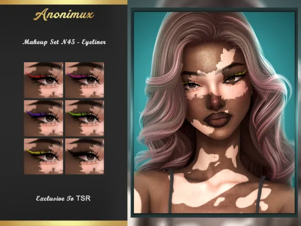Mix Makeup Set N45 Eyeliner by Anonimux_Simmer - The Sims 4 Custom Content