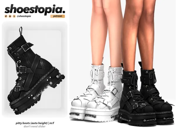 Alpha pitty platform boots - The Sims 4 Custom Content