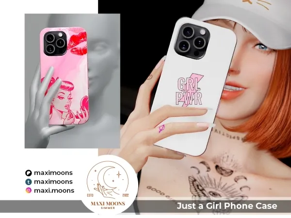 Alpha Just a Girl Phone Case - The Sims 4 Custom Content