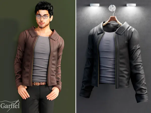 Adult - Stylish leather jacket with modern fit by Garfiel