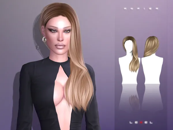 Alpha Anfisa adult hairstyle by lexel - The Sims 4 Custom Content
