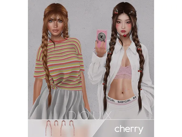 Alpha Doux Cherry Hairstyle - The Sims 4 Custom Content