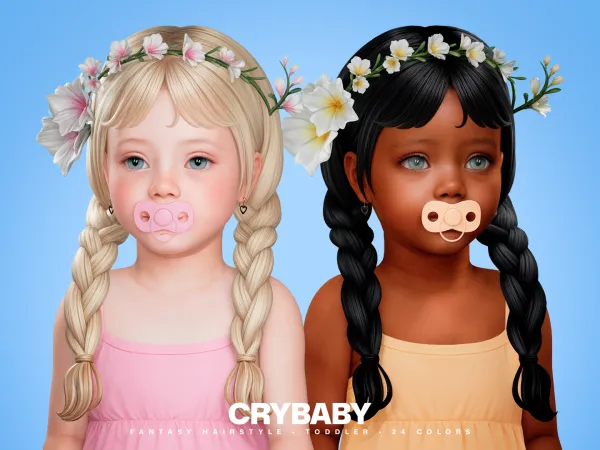 Maxis Match CRYBABY Fantasy Hairstyle + Fairy Crown Toddler by crybaby - The Sims 4 custom content