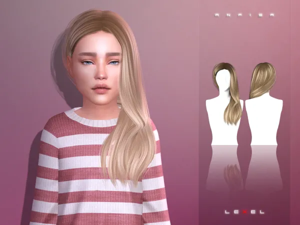 Alpha Anfisa child hairstyle by lexel - The Sims 4 Custom Content