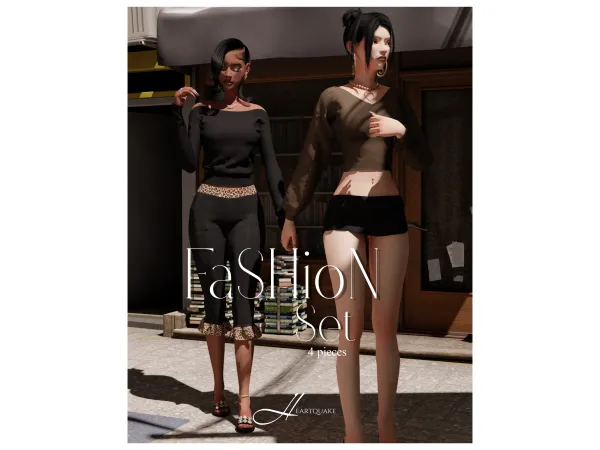 Mix heartquake u2661 FaSHioN set - The Sims 4 Custom Content