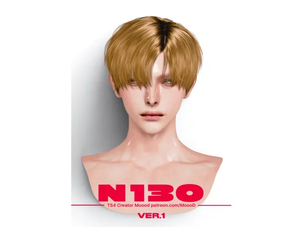 Alpha [SIMS4TS4] MoooD Hair N130 VER1 - The Sims 4 Custom Content