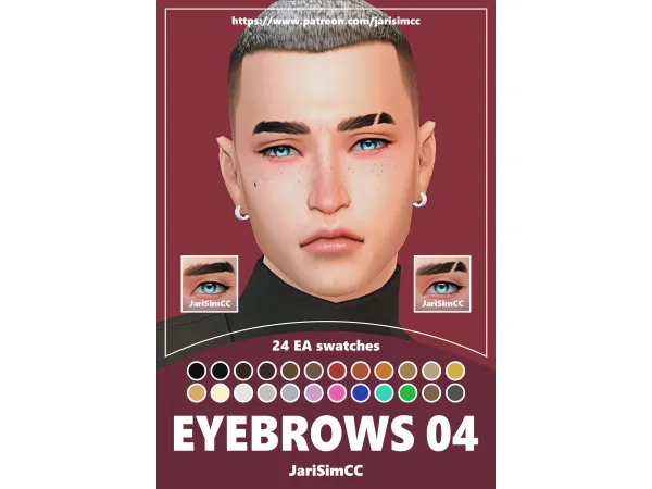 Maxis Match JariSimCC Eyebrows 04 - The Sims 4 Custom Content
