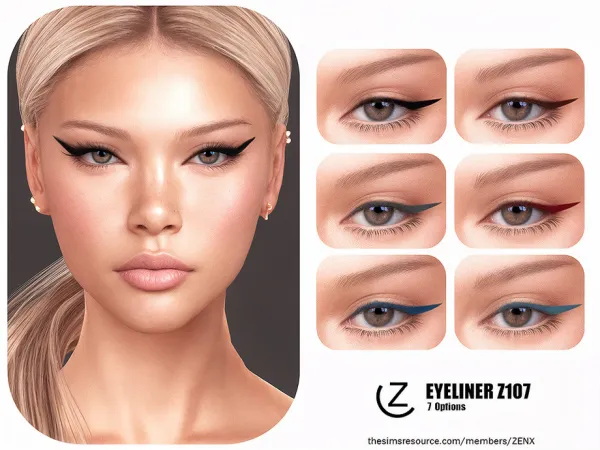 Alpha EYELINER Z107 by ZENX - The Sims 4 Custom Content