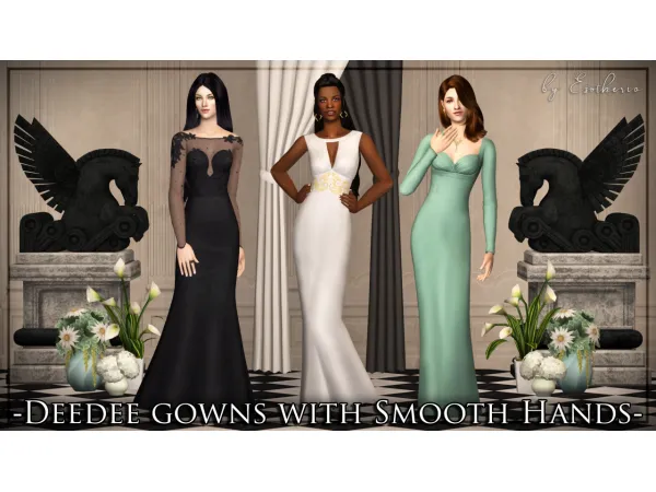 9 Deedee Gowns With Smooth Hands by esotheria - The Sims 2 Custom Content