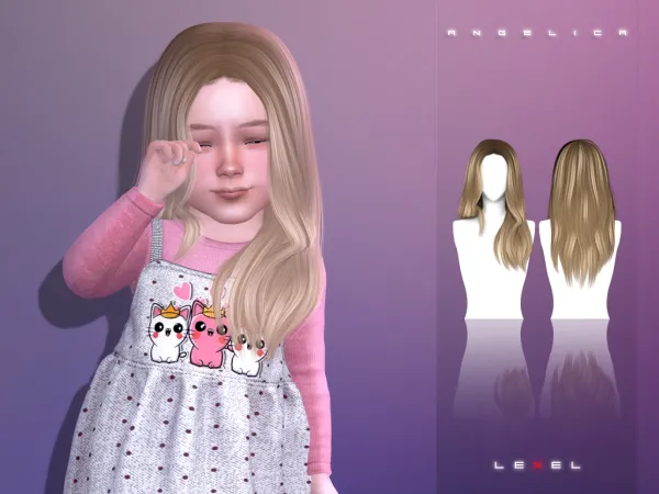 Alpha Angelica toddler hairstyle - The Sims 4 Custom Content