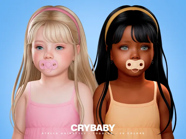 Maxis Match CRYBABY Stella Hairstyle Headband I Toddler by crybaby - The Sims 4 Custom Content