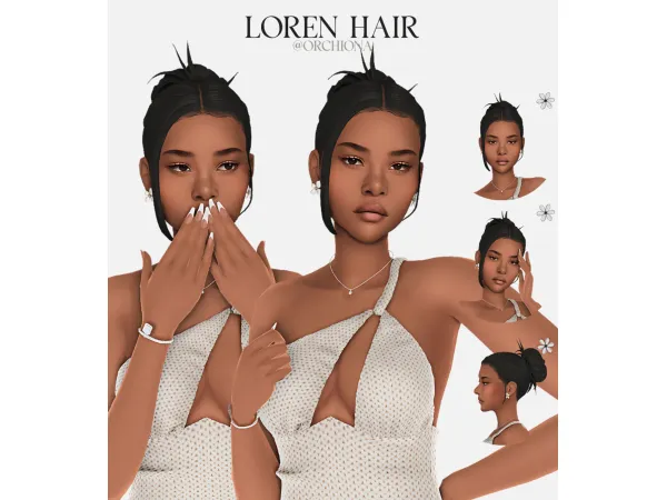 Maxis Match LOREN HAIR by orchiona - The Sims 4 Custom Content