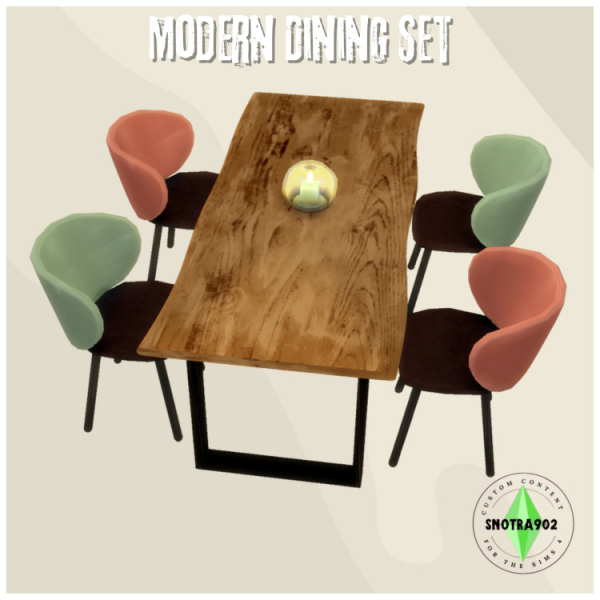 Mix Modern Dining Set by simsfinds - The Sims 4 Custom Content