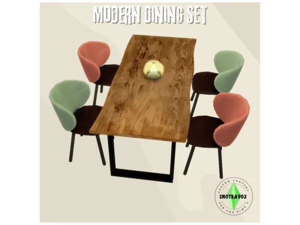 Mix Modern Dining Set by Snotra902 - The Sims 4 Custom Content