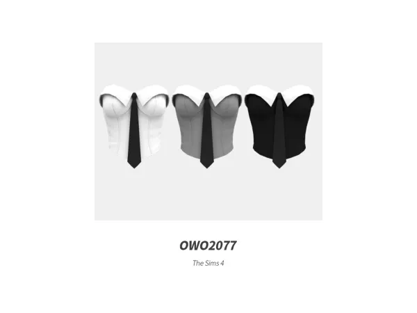 Mix OWO2077 Office Style Corset Top - The Sims 4 Custom Content