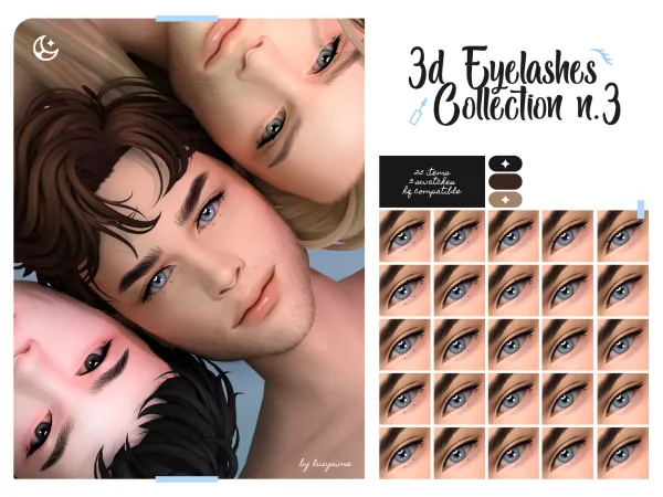 Maxis Match 3D Eyelashes nº3 by luxysims - The Sims 4 custom content