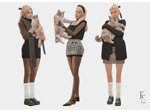 Maxis Match Dark Academia Lookbook by farfallasims - The Sims 4 Custom Content