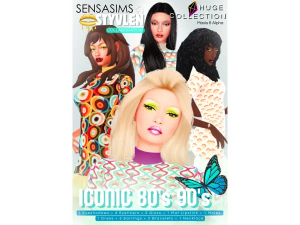 Maxis Match Iconic 80's 90's Dress by SensaSims - The Sims 4 Custom Content