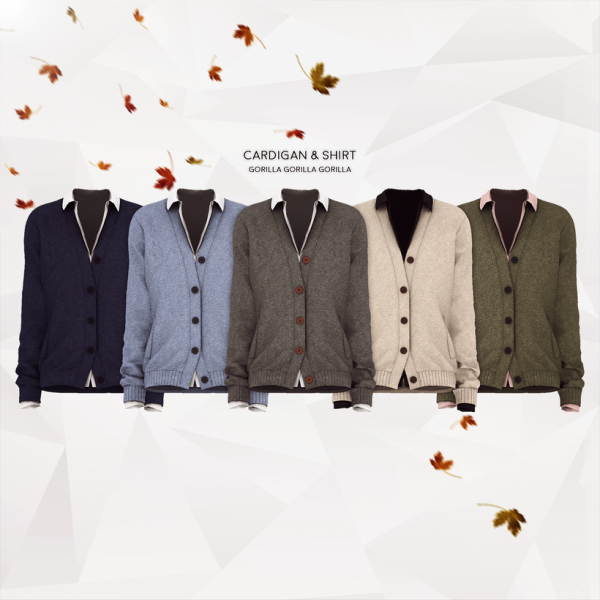 Alpha gorillax3 Cardigan Shirt by simsfinds - The Sims 4 Custom Content