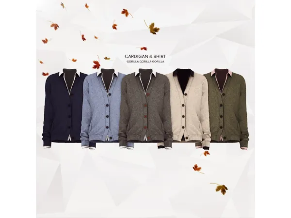 Alpha gorillax3 Cardigan Shirt - The Sims 4 Custom Content